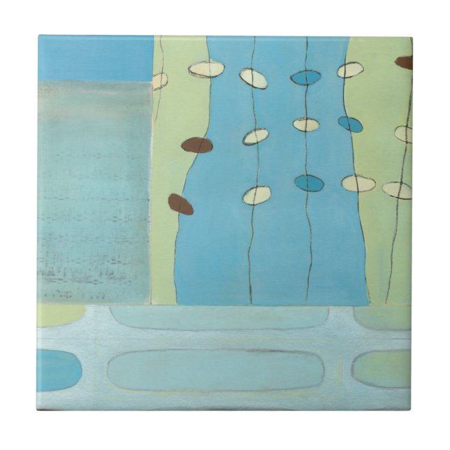 Azulejo De Cerámica Resumen del desfile de huevos azules (Frente)