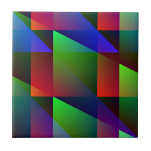 Azulejo De Cerámica Resumen digital azul, verde, rojo