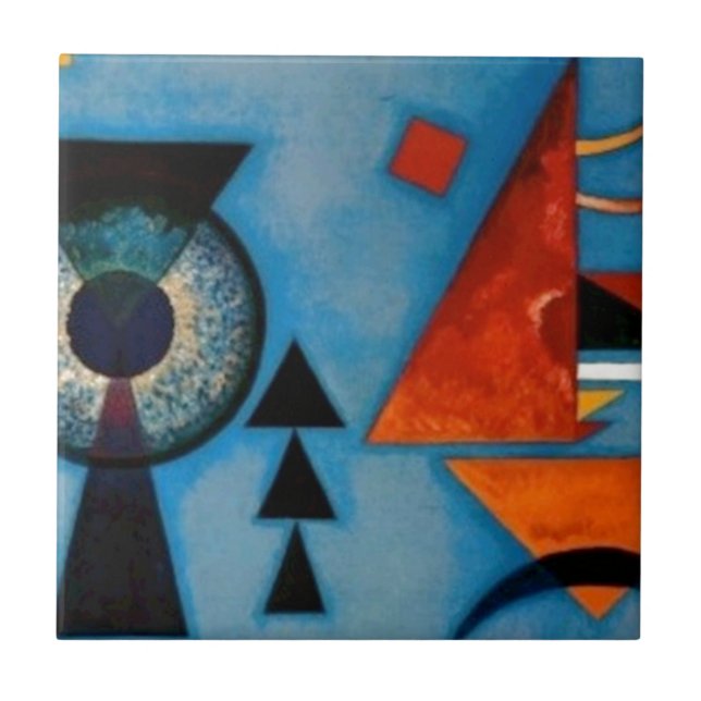 Azulejo De Cerámica Resumen duro suave de Kandinsky (Frente)