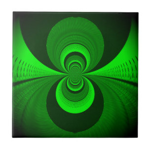Azulejo De Cerámica Resumen Modelo caleidoscopio Groovy Verde Brillant