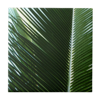 Azulejo De Cerámica Resumen verde tropical de palmeras que se abruman
