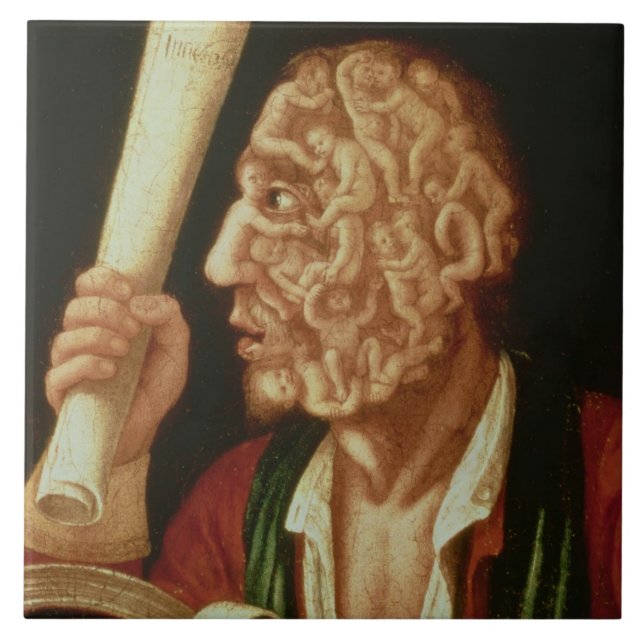 Azulejo De Cerámica Retrato de Adán (aceite) (Frente)