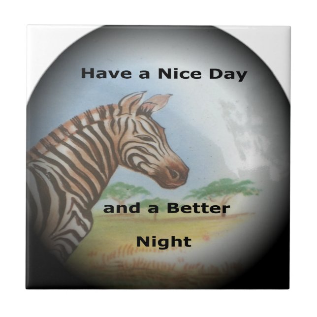 Azulejo De Cerámica Retrato de cebra, Amboseli: El espíritu de Savan (Frente)