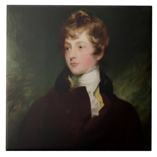 Azulejo De Cerámica Retrato de Edward Impey (1785-1850), c.1800 (Frente)