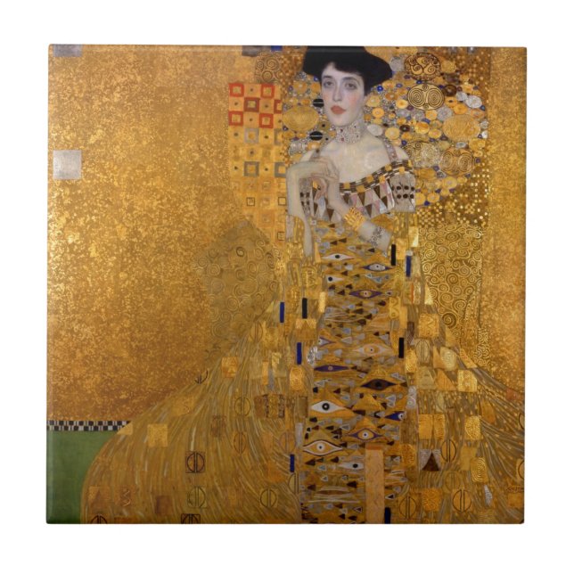 Azulejo De Cerámica Retrato de Gustav Klimt // Adele Bloch-Bauer. (Frente)