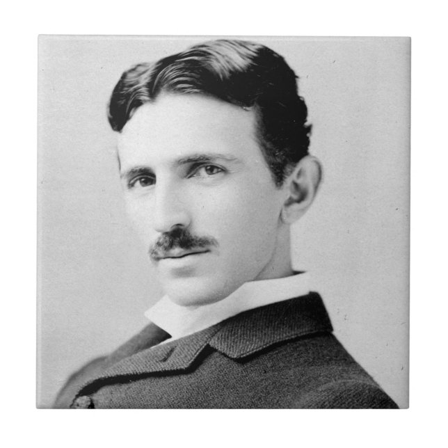 Azulejo De Cerámica Retrato de Nikola Tesla (Frente)