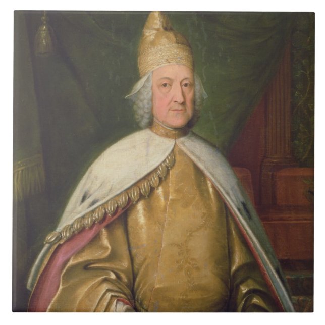 Azulejo De Cerámica Retrato de un dux (aceite en lona) (Frente)