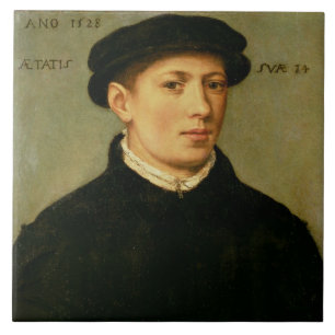 Azulejo De Cerámica Retrato de un hombre joven, 1528
