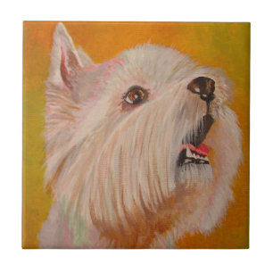 Azulejo De Cerámica Retrato de West Highland White Terrier