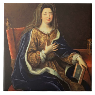 Azulejo De Cerámica Retrato del d'Aubigne de Francoise (1635-1719) las
