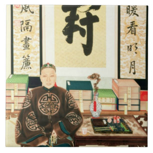 Azulejo De Cerámica Retrato del Li-Lugar Ying, emperatriz Tzu-Hsi