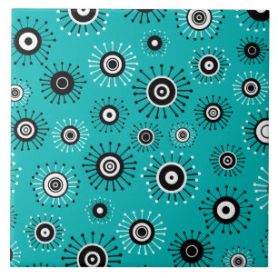 Azulejo De Cerámica Retro Mod Starburst