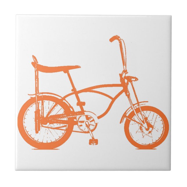Azulejo De Cerámica Retro Naranja Krate Banana Seat Bike (Frente)