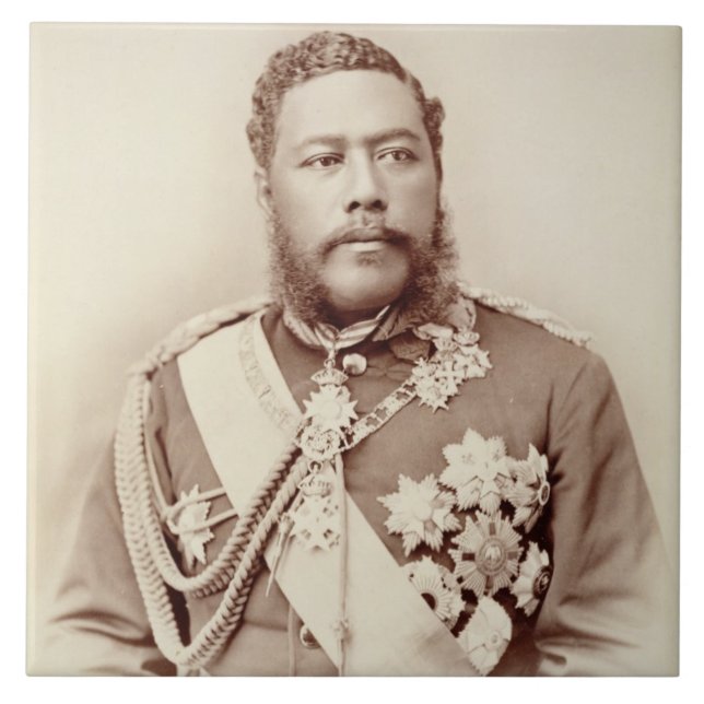 Azulejo De Cerámica Rey Kalakaua (1836-91), último c19th (foto de la (Frente)