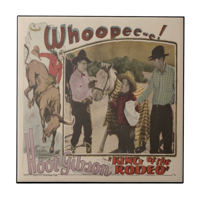 Azulejo De Cerámica Rey occidental Of The Rodeo del cartel de película (Frente)