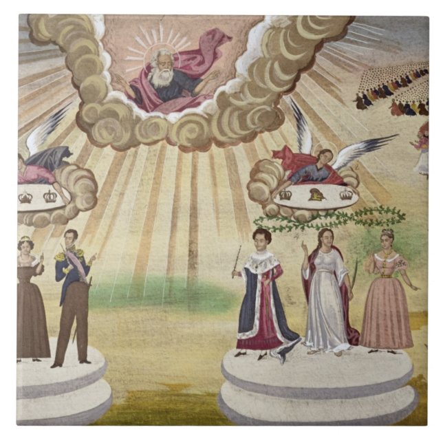 Azulejo De Cerámica Rezos a dioses para la liberación de Grecia, (Frente)