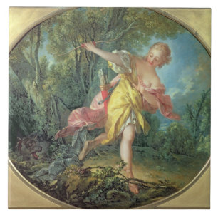 Azulejo De Cerámica Rhea Sylvia que huye del lobo, 1756