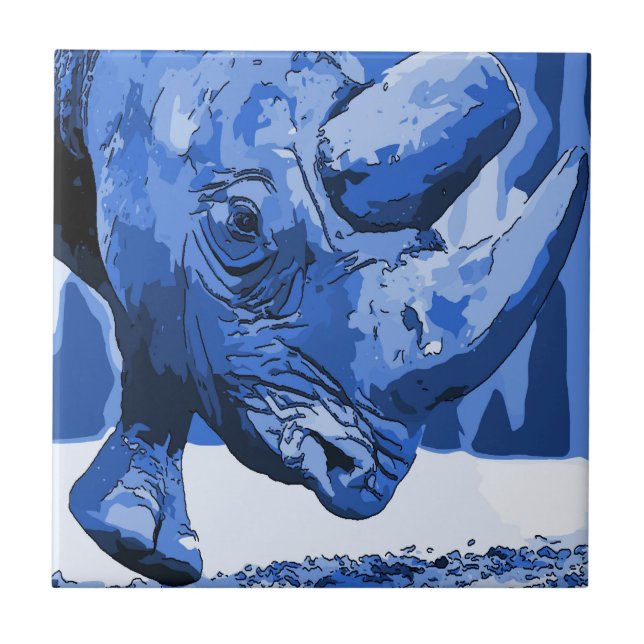 Azulejo De Cerámica Rhino Tile, holandés look, personalice (Frente)