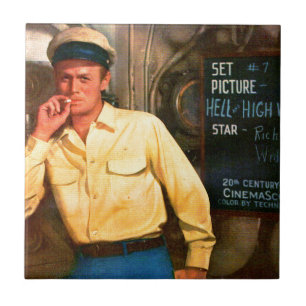 Azulejo De Cerámica Richard Widmark anuncio para el infierno y el agua