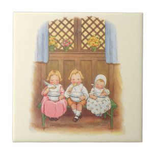 Azulejo De Cerámica Rima infantil vintage Pease Porridge Hot