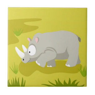 Azulejo De Cerámica Rinoceronte de mi serie de los animales del mundo