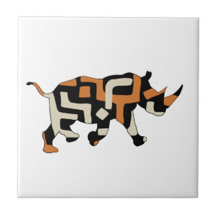 Azulejo De Cerámica Rinoceronte negro de los desastres del Dodo