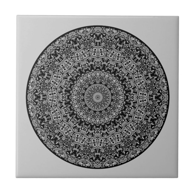 Azulejo De Cerámica Río blanco Mandala (Frente)