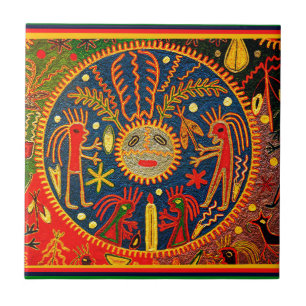 Azulejo De Cerámica Ritual de Fertilidad Huichol
