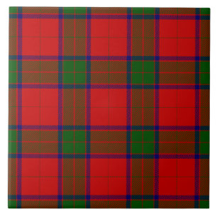 Azulejo De Cerámica Robertson tartan platillo rojo