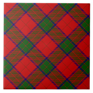 Azulejo De Cerámica Robertson tartan platillo rojo
