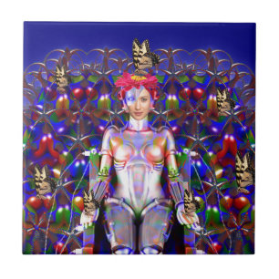Azulejo De Cerámica Robot Butterfly