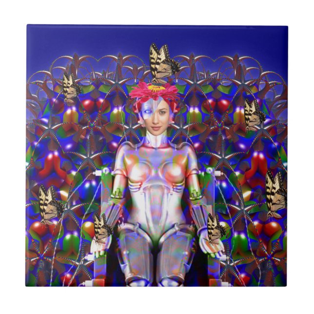 Azulejo De Cerámica Robot Butterfly (Frente)