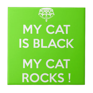 Azulejo De Cerámica Rocas de gato negro