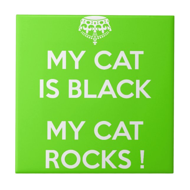 Azulejo De Cerámica Rocas de gato negro (Frente)