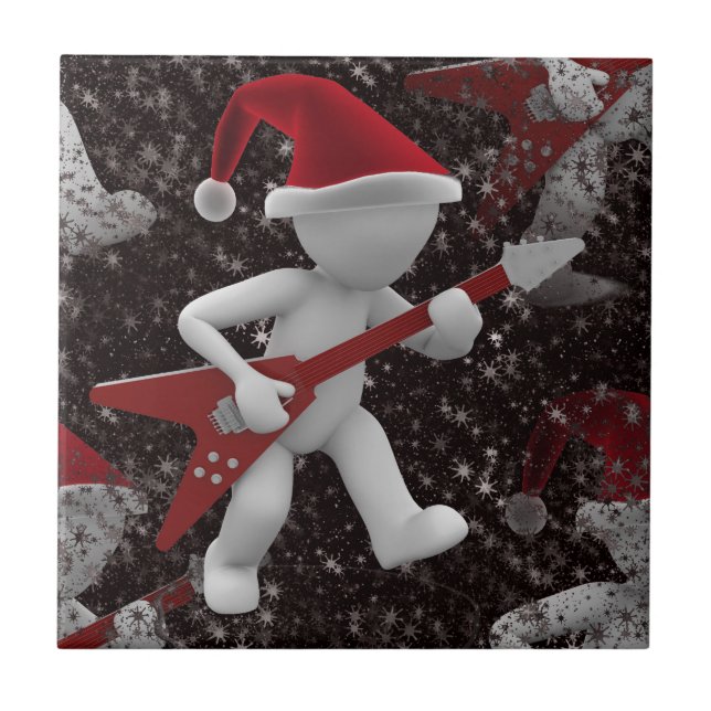 Azulejo De Cerámica rockstar santa (Frente)