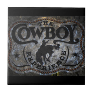 Azulejo De Cerámica Rodeo primitivo del vaquero del caballo del país