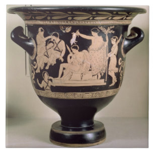 Azulejo De Cerámica Rojo-figura krater del ático que representa