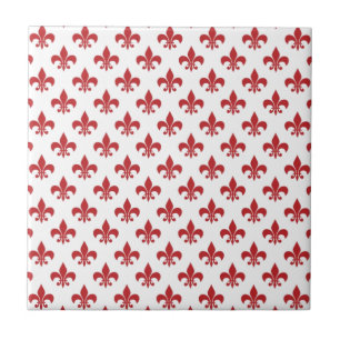 Azulejo De Cerámica Rojo Y Blanco