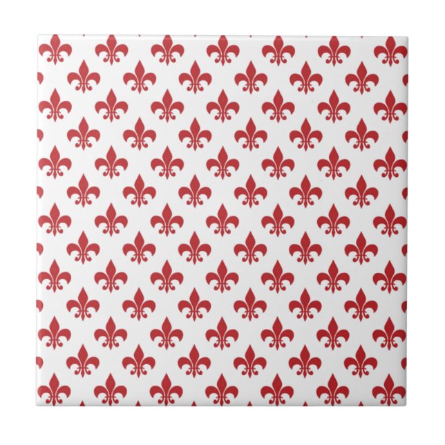 Azulejo De Cerámica Rojo Y Blanco (Frente)