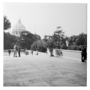 Azulejo De Cerámica Roma Italia, Los Jardines Vaticanos