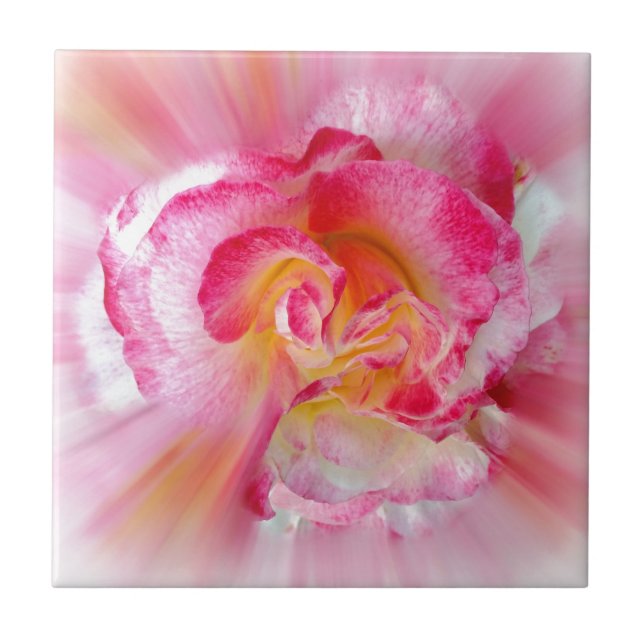 Azulejo De Cerámica Rosa amarilla rosa (Frente)