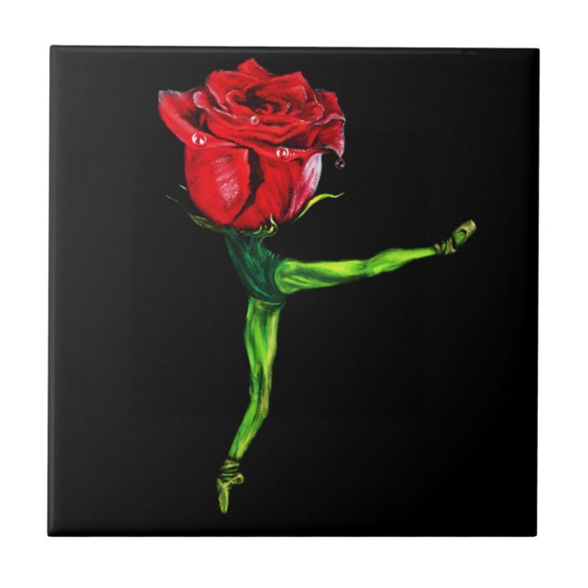 Azulejo de cerámica Rosa Bailarina (Frente)