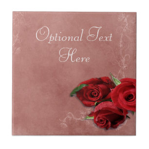 Azulejo De Cerámica Rosa de coral de época