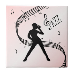 Azulejo de cerámica rosa de danza de jazz
