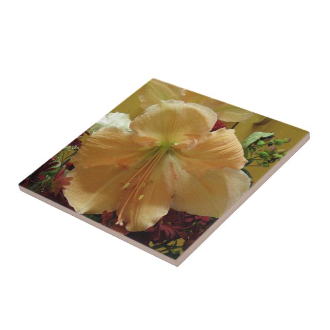 Azulejo De Cerámica Rosa Lily Bouquet Tile (Lado)