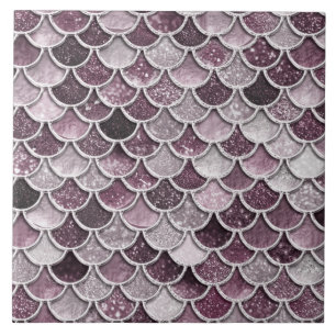 Azulejo De Cerámica Rosa Oro Rubor Ombre Purpurina Mermaid Scales