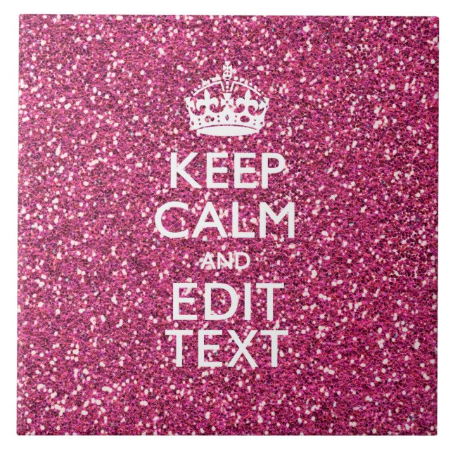 Azulejo De Cerámica Rosa personalizado mantener la tranquilidad (Frente)