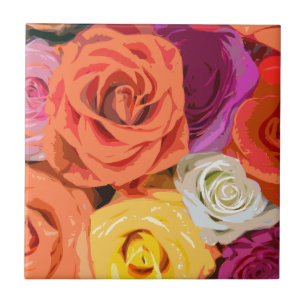 Azulejo De Cerámica Rosas