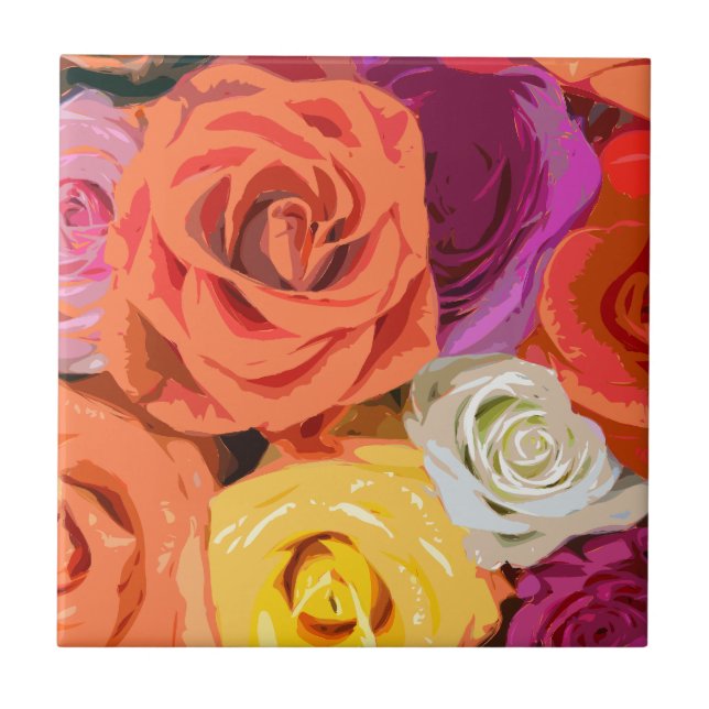 Azulejo De Cerámica Rosas (Frente)