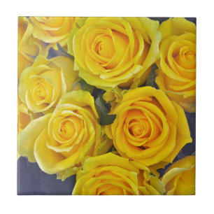 Azulejo De Cerámica Rosas amarillas hermosas